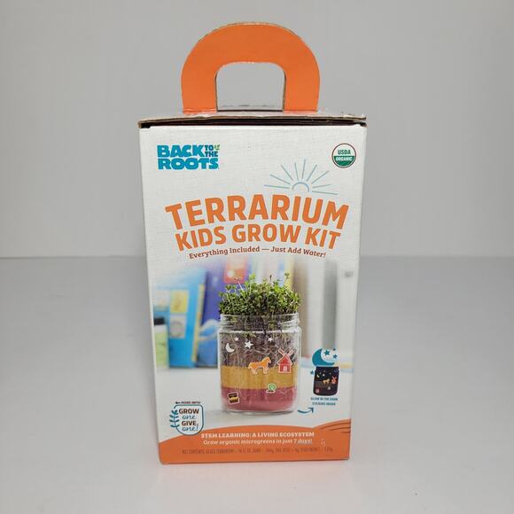 Back to the Roots Organic Kids Terrarium Grow Kit - DIY Set Microgreen Sprouts - Picture 1 of 5